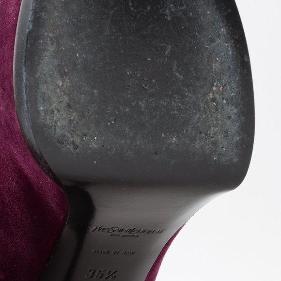 Saint Laurent Purple Suede Tribtoo Loafer Stiletto Platform Pumps - Picture 5 of 10